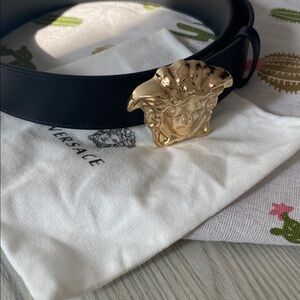 Versace Black Men's Leather Belt